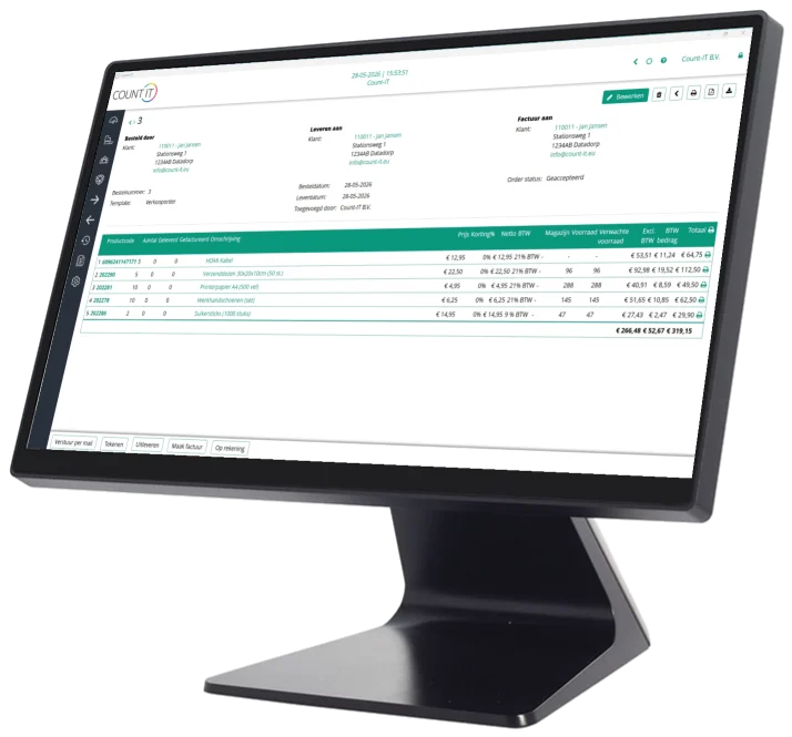 Verkaufsauftrag in der Count-IT B2B-Software auf der Count-IT CR-102