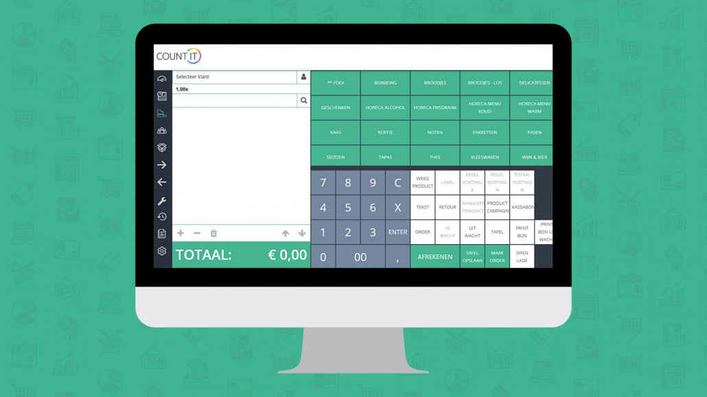 Kassasysteem Count-IT voorbeeldweergave